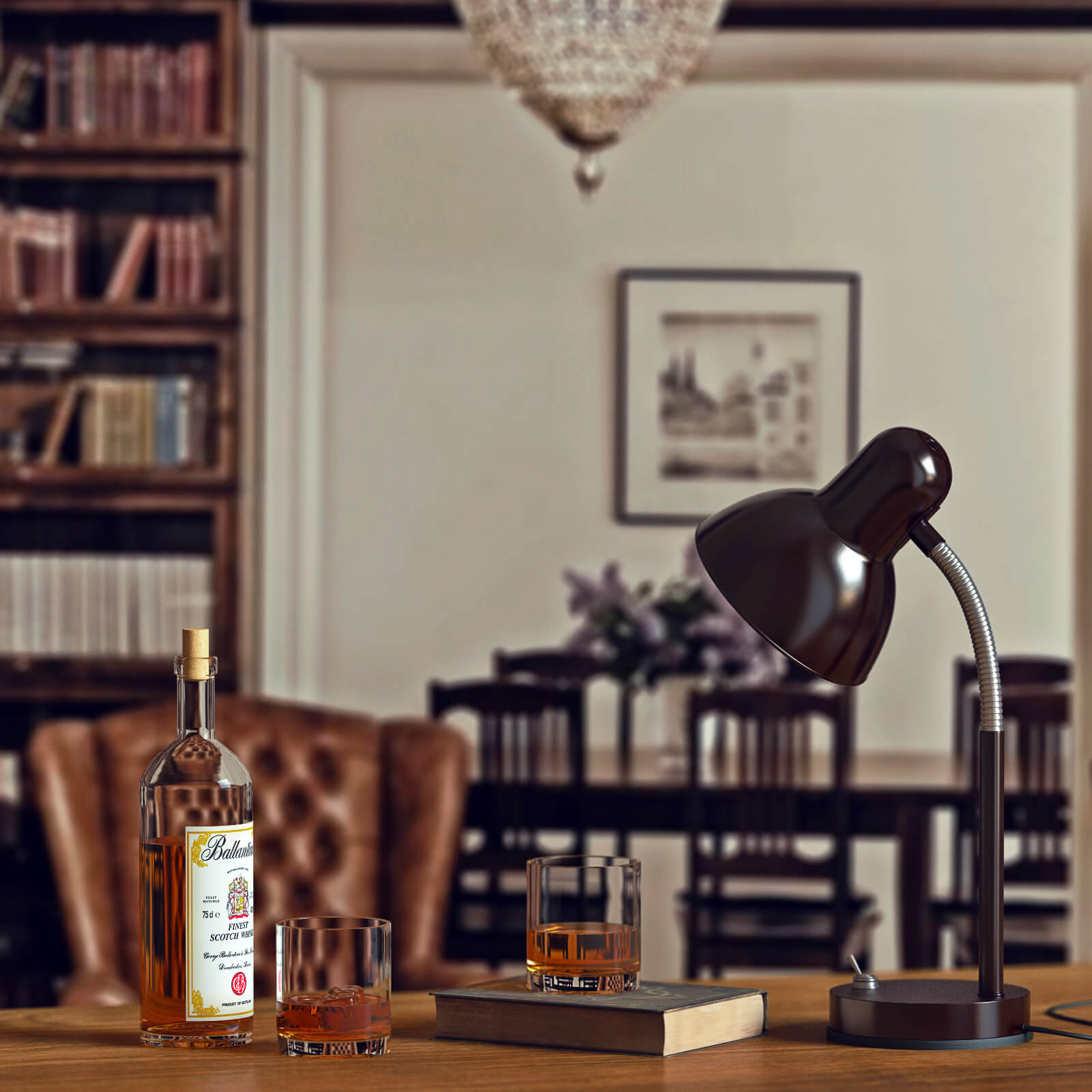 看书区台灯及书和酒3D模型（OBJ,FBX,MAX）