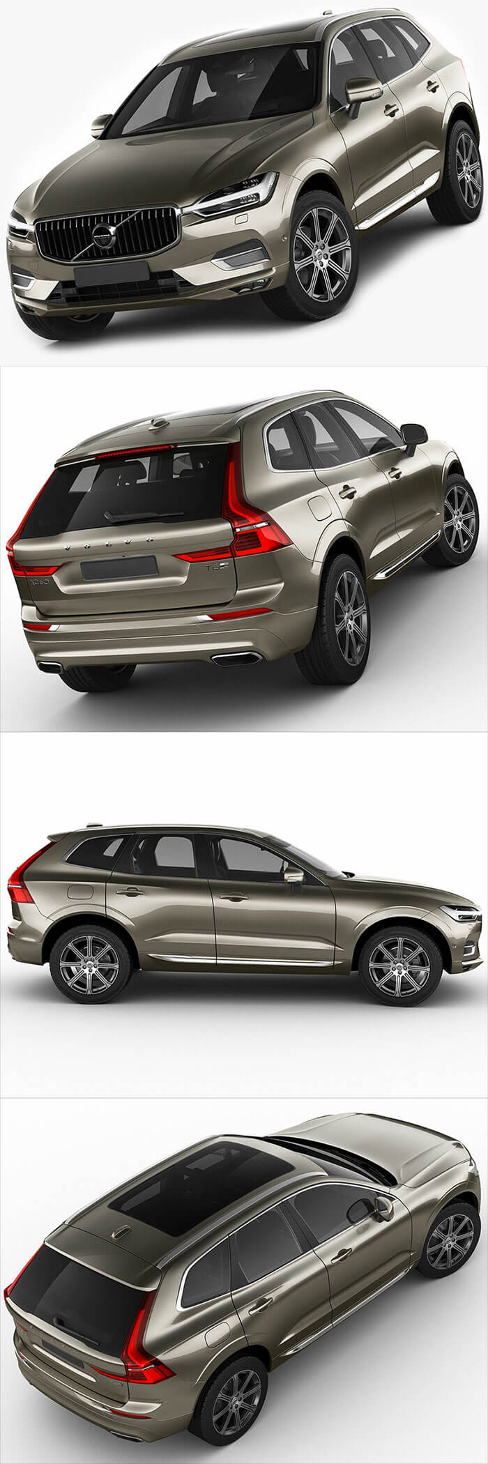 沃尔沃 Volvo XC60 2018 款越野车汽车3D模型下载（C4D,FBX,OBJ,MAX）
