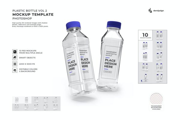 塑料透明水瓶模型Vol 2 (PSD)