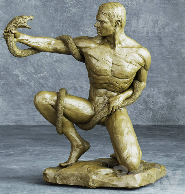 人和蛇雕像3D模型（FBX,MAX）