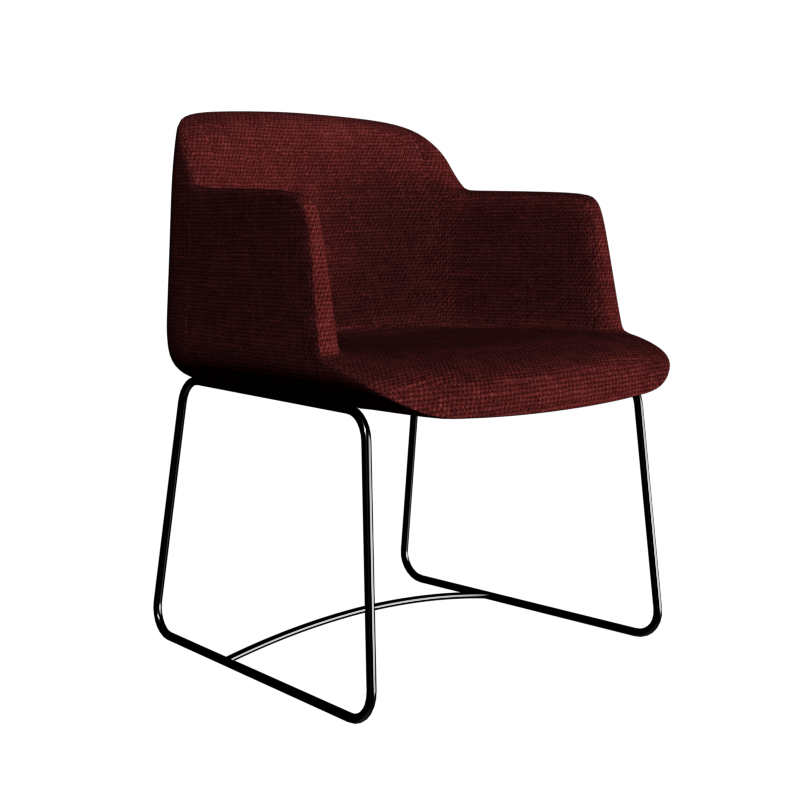 暗红色布艺扶手椅3D模型（OBJ,FBX,MAX）
