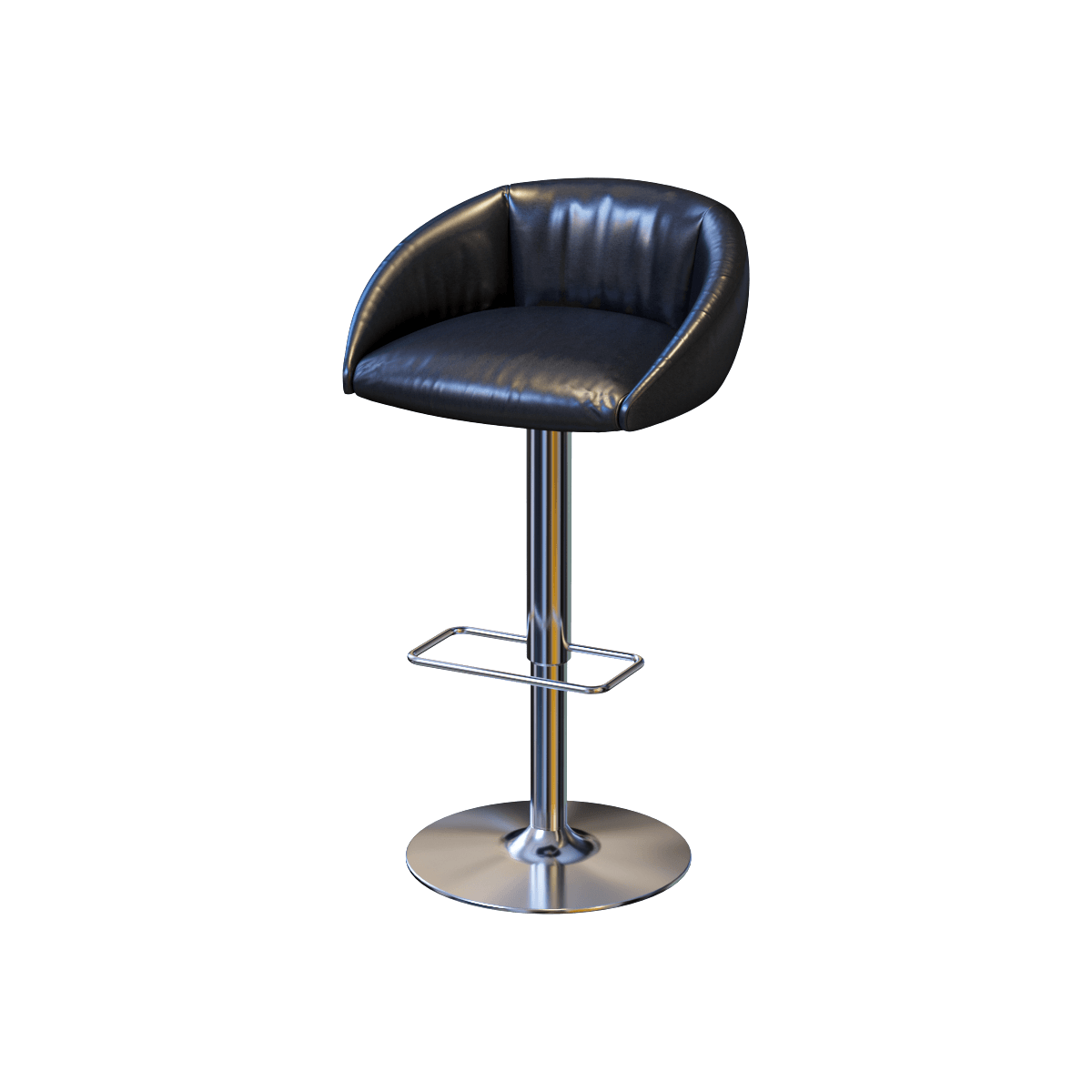 金属支架黑色皮革柜台椅3D模型（OBJ,FBX,MAX）