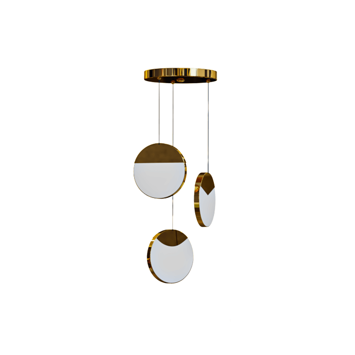 金色圆盘吊饰吸顶灯3D模型（OBJ,FBX,MAX）