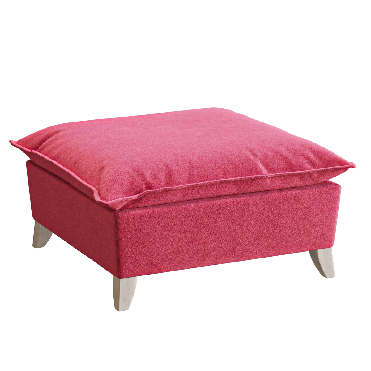 现代方形浅红色布艺沙发凳3D模型（OBJ,FBX,MAX）