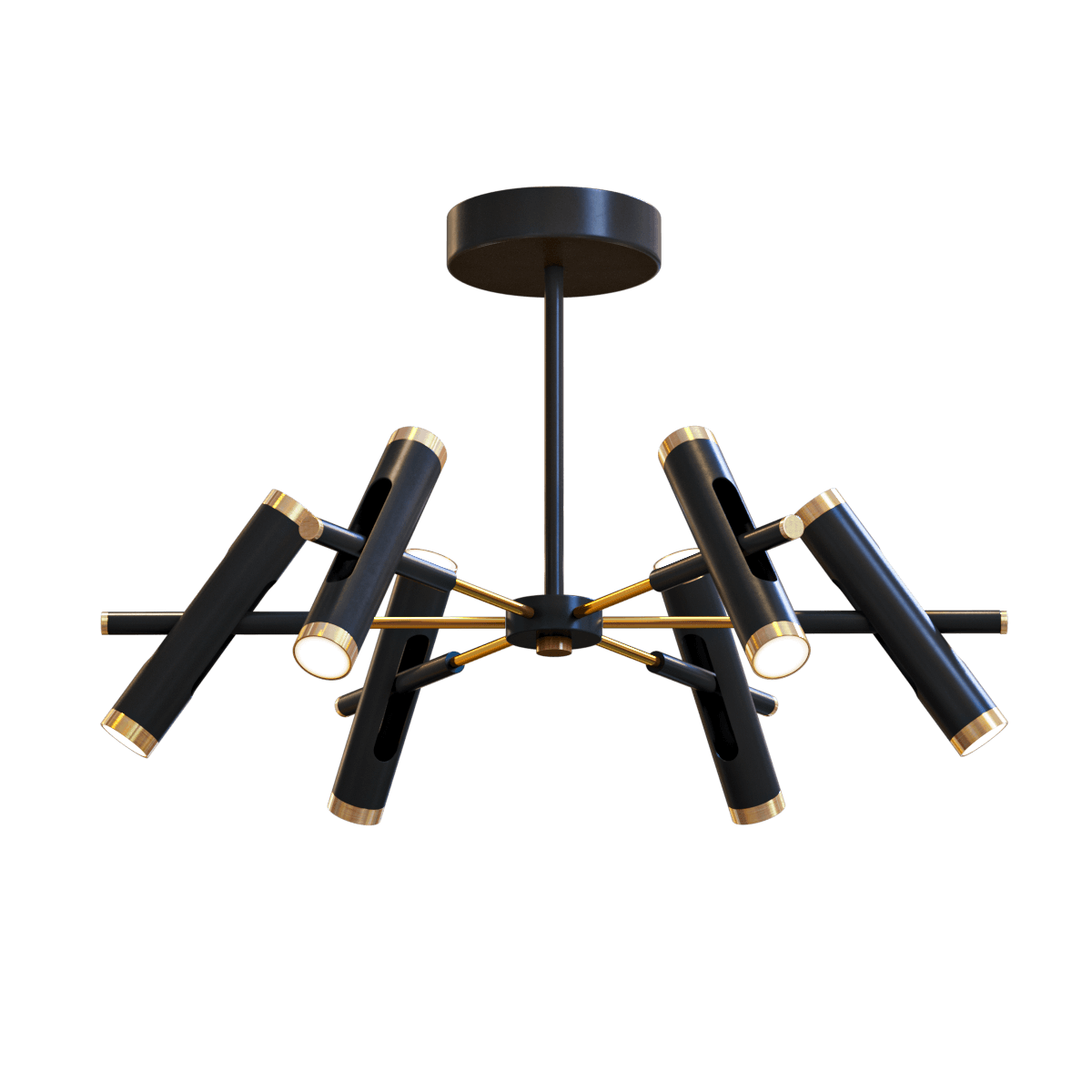 黑色圆柱形枝形吊灯3D模型（OBJ,FBX,MAX）