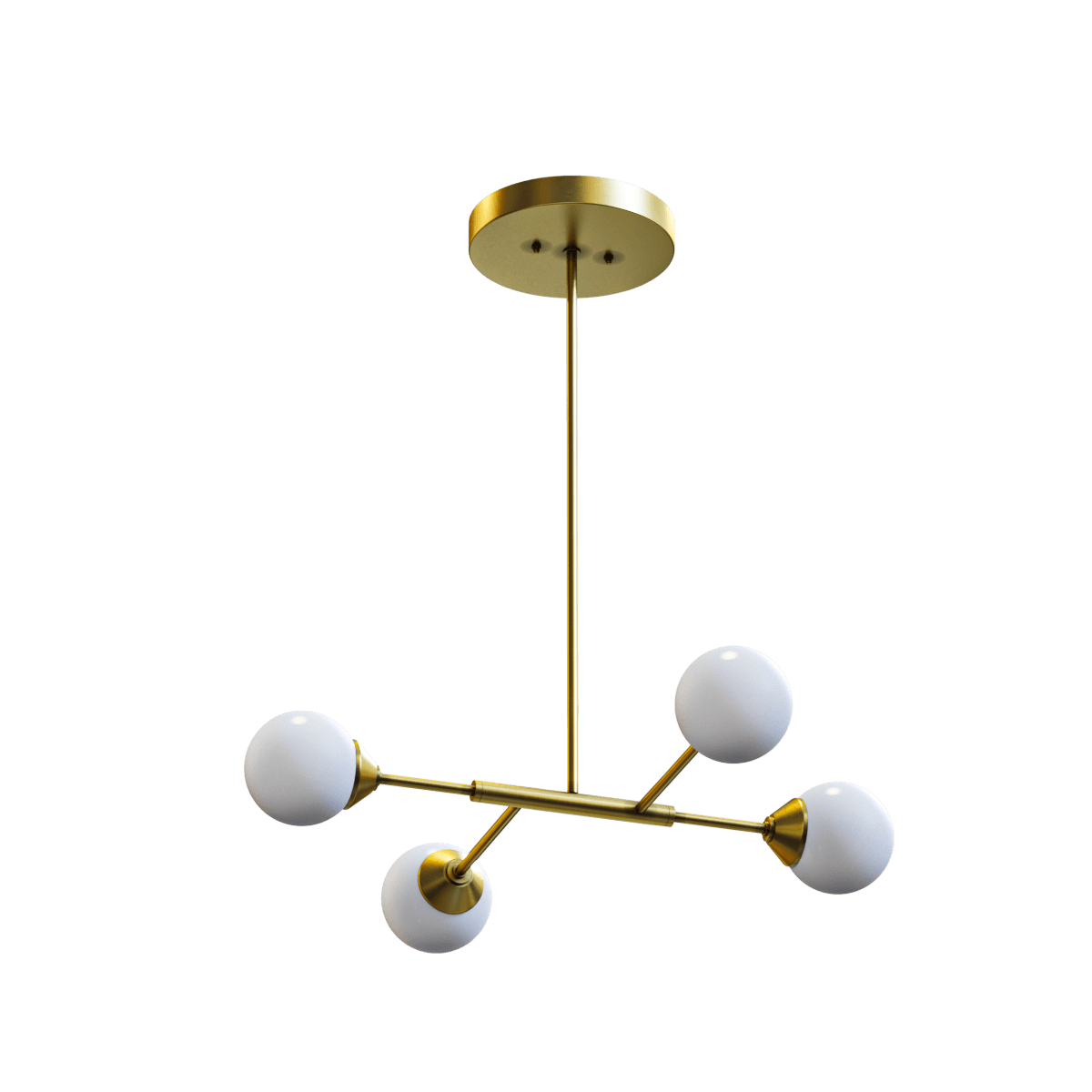 金色金属支架白色圆形灯泡组合吸顶灯3D模型（OBJ,FBX,MAX）