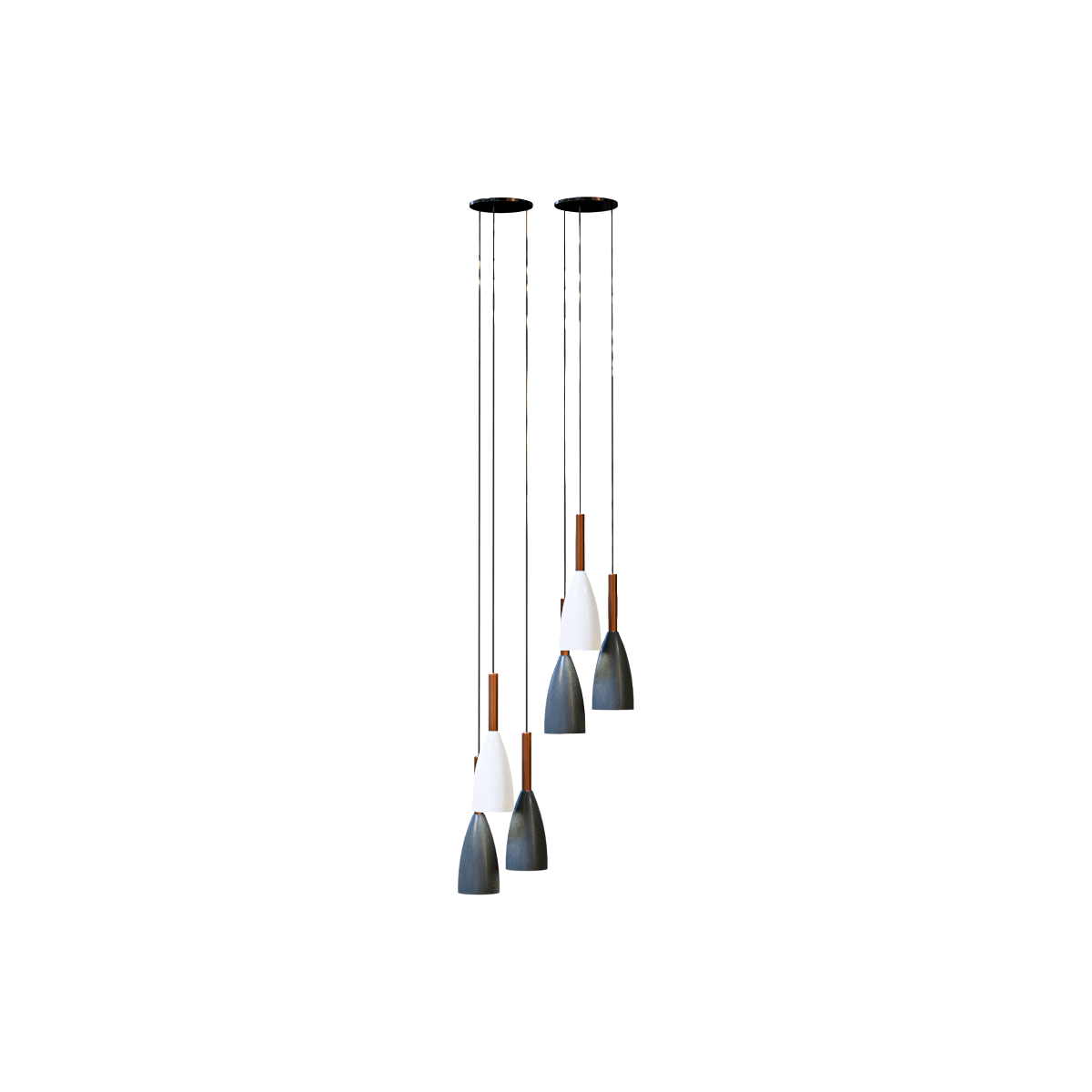 白色和黑色锥形吊灯3D模型（OBJ,FBX,MAX）