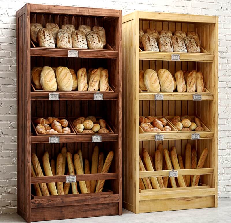 面包+面包柜3D模型套装下载（OBJ,FBX,MAX）