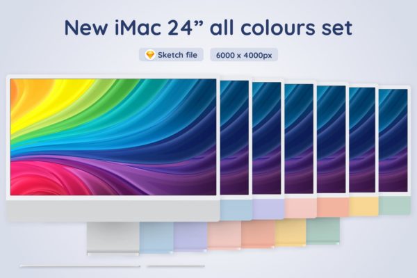 全新iMac 24电脑产品模型 (SKETCH)