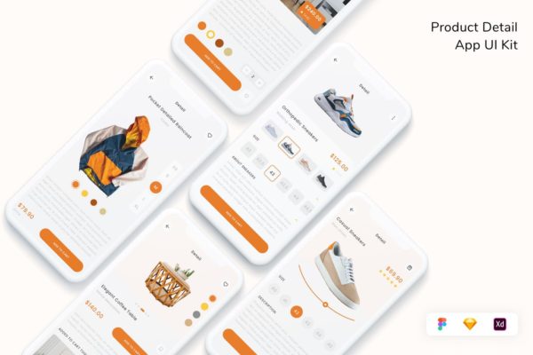 产品细节 App UI Kit (FIG,SKETCH,XD)