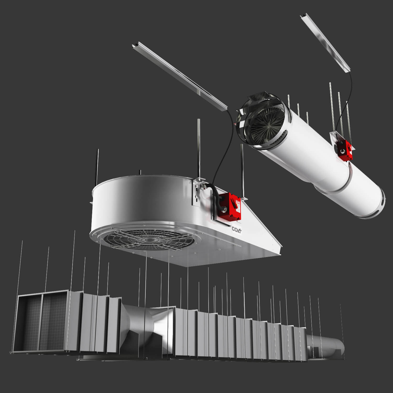 Colt Cyclone停车场感应喷气风扇3D模型（FBX,MAX）