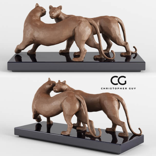 豹子雕像3D模型（FBX,MAX）