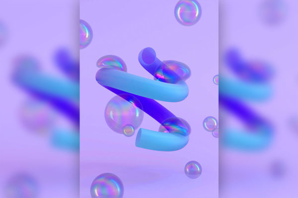 几何元素彩虹泡泡背景图片素材 (jpg)
