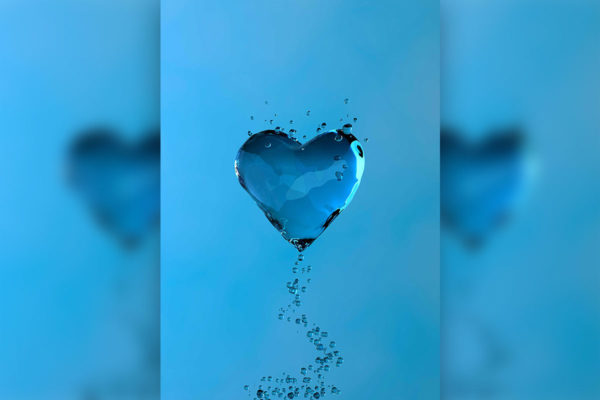蓝色水晶爱心背景图片素材 (jpg)