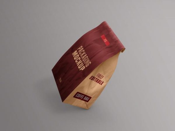 咖啡袋品牌包装设计样机[PSD]