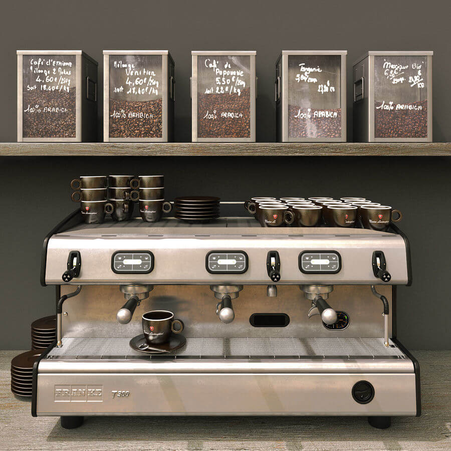 FRANKE T200 商用多功能咖啡机3D模型下载(OBJ,FBX,MAX)