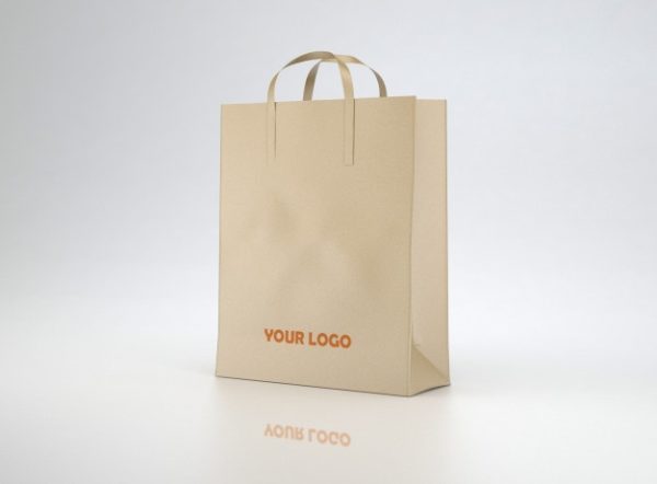 纸质购物袋Logo设计样机 [psd]
