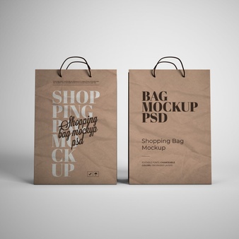两个购物袋外观设计样机模板 [psd]
