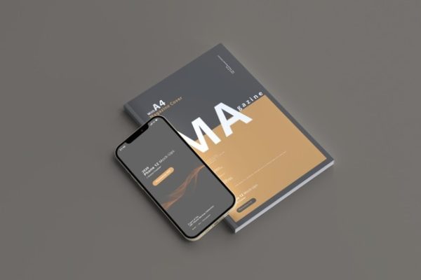 智能手机&杂志封面设计样机 [psd]