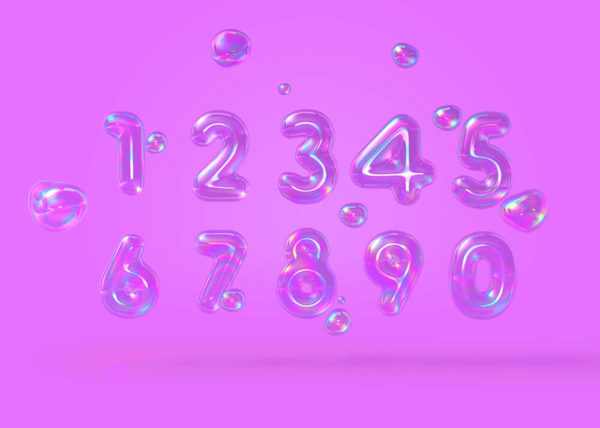 彩虹气泡数字背景图片素材 (jpg)