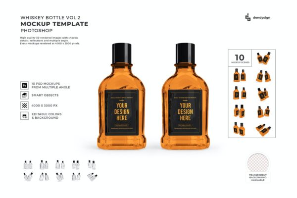 威士忌酒瓶设计模型Vol 2 (PSD)