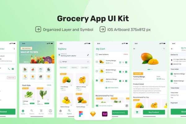 杂货店小卖部APP UI KIT (FIG,XD,SKETCH)