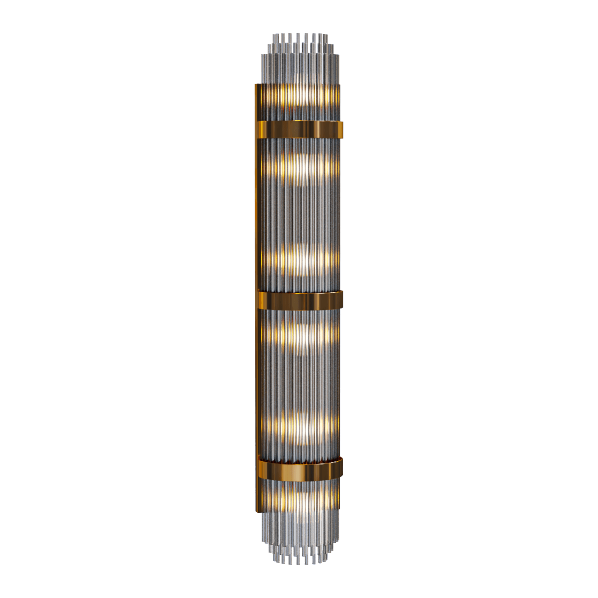 有金色配件装饰的长条形玻璃壁灯3D模型（OBJ,FBX,MAX）