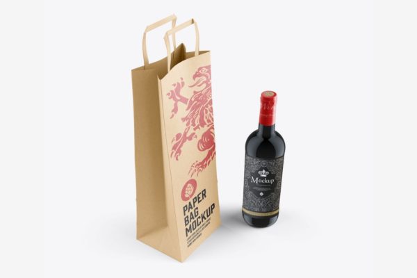 酒瓶和包装袋模型(PSD)