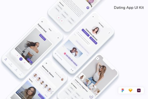 约会App UI Kit (FIG,SKETCH,XD)