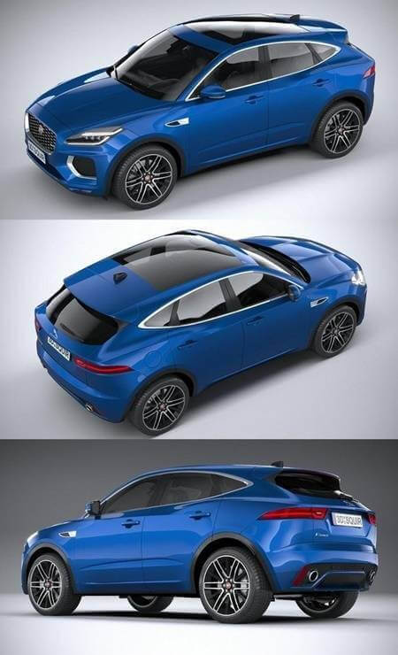 捷豹 E-Pace R-Dynamic 2021 汽车3D模型 (MAX,FBX,OBJ,BLEND,TEX,3D Models)