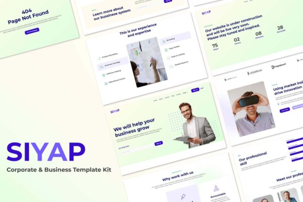 Siyap-公司和业务网页UI模板 (FIG)