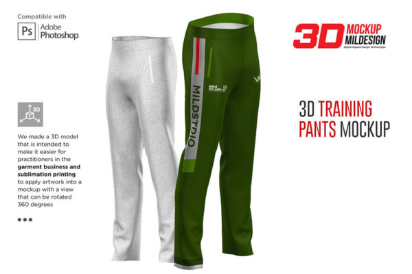 3D运动训练裤设计样机 (psd)