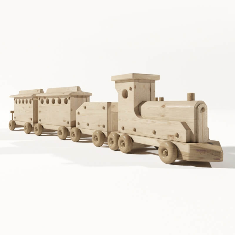 木制托马斯小火车3D模型（OBJ,FBX,MAX）