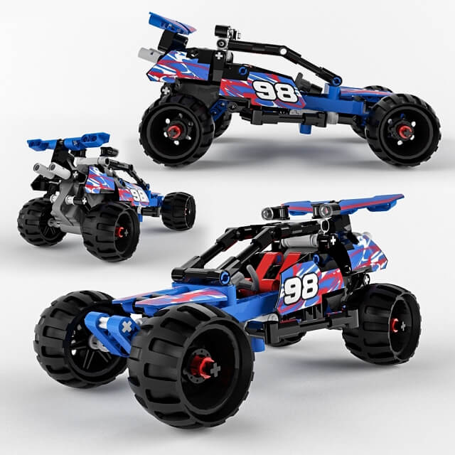 积木越野赛车3D模型（OBJ,FBX,MAX）