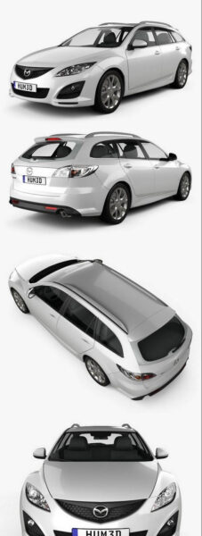马自达 6 Wagon 2011 常用汽车3D模型下载 (MAX,3DS,FBX,OBJ,C4D,LWO)