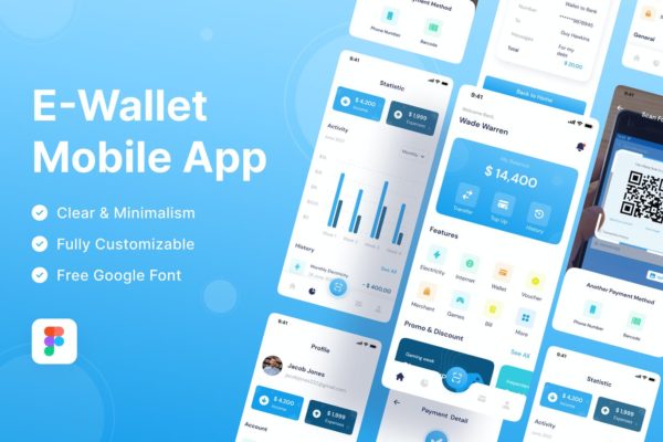支付 – 电子钱包  App UI Kit (FIG)