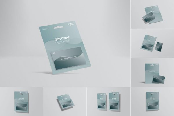 高品质的少见稀有礼品卡购物卡充值卡储值卡VI设计样机展示模型mockups