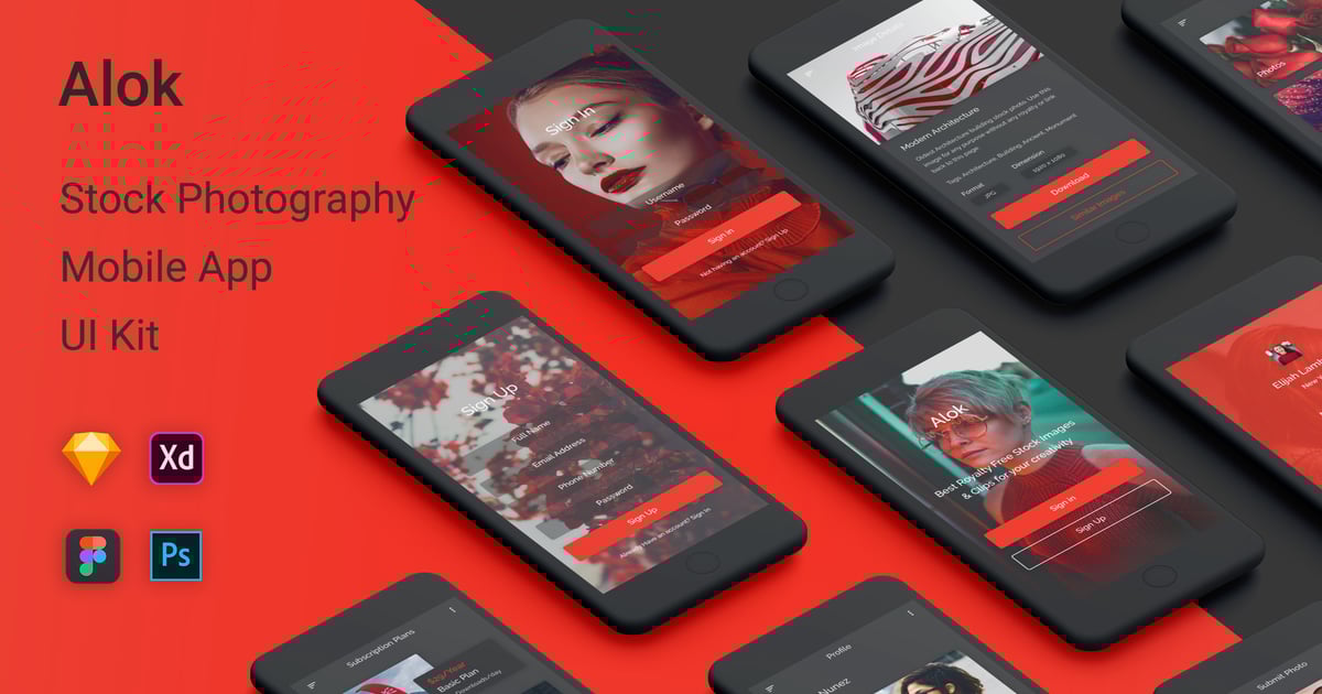 Alok – 图库摄影 UI 套件