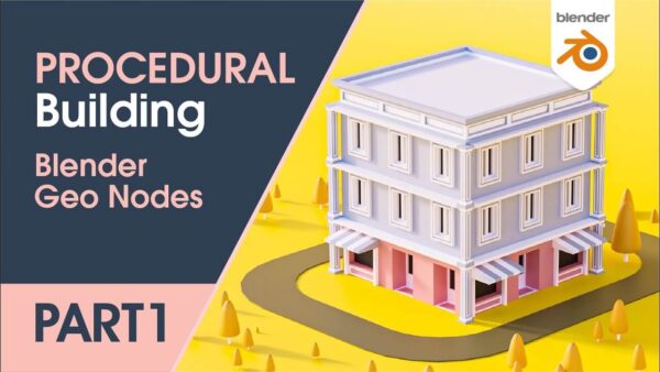 Blender几何节点制作的程序化楼房模型素材下载（ blend）