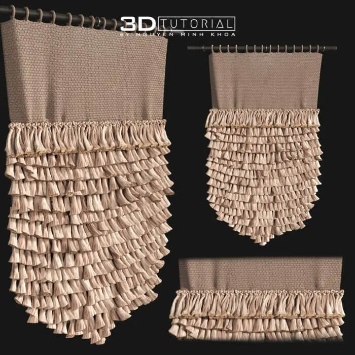 装饰个性窗帘3D模型下载 (Max)