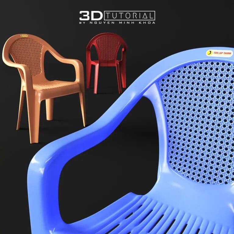 大排档常用休闲塑料3D椅子模型下载 (Max)