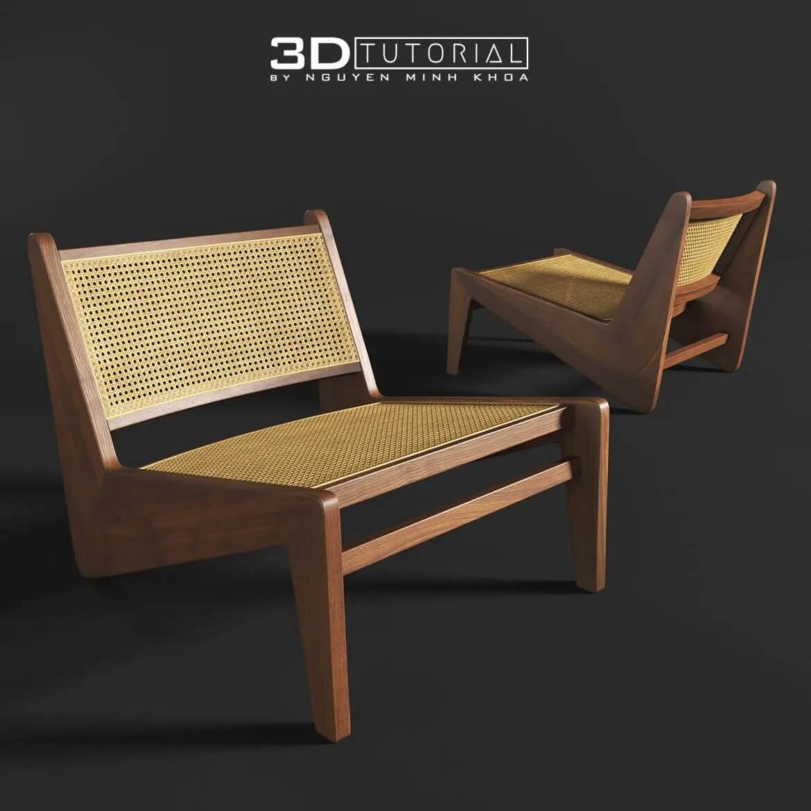 藤条编织的条椅3D模型下载 (Max)