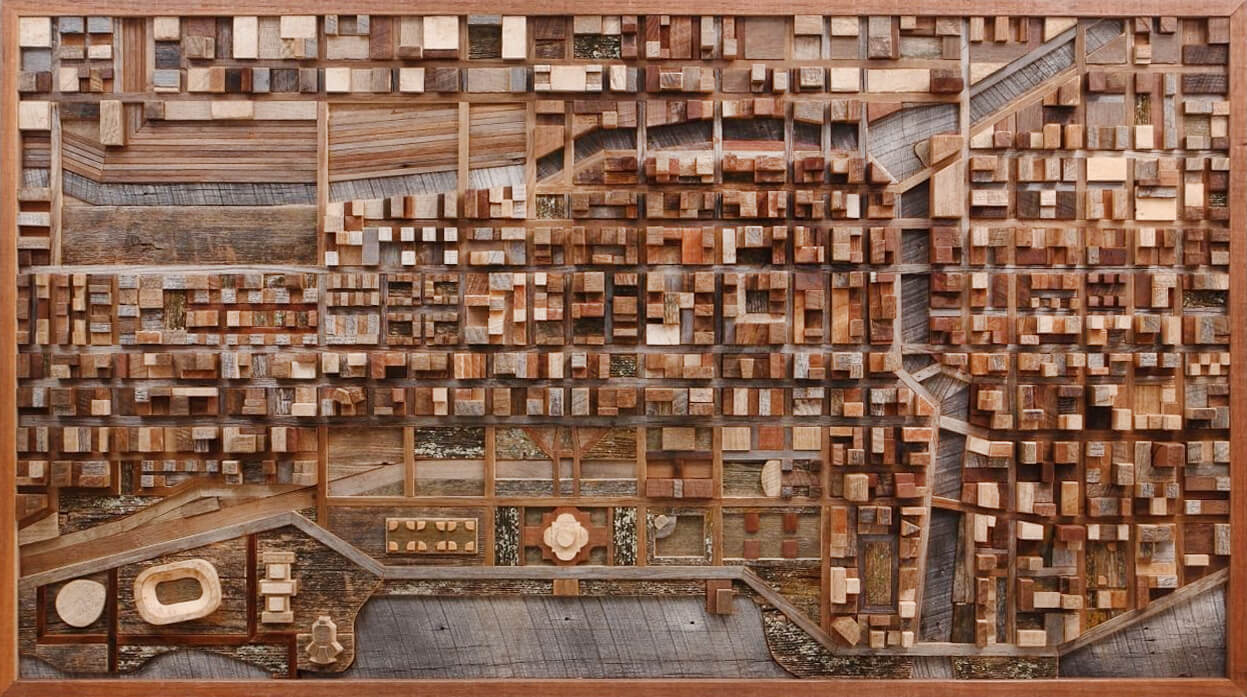 芝加哥城市景观的木质艺术品3D模型（FBX,MAX）