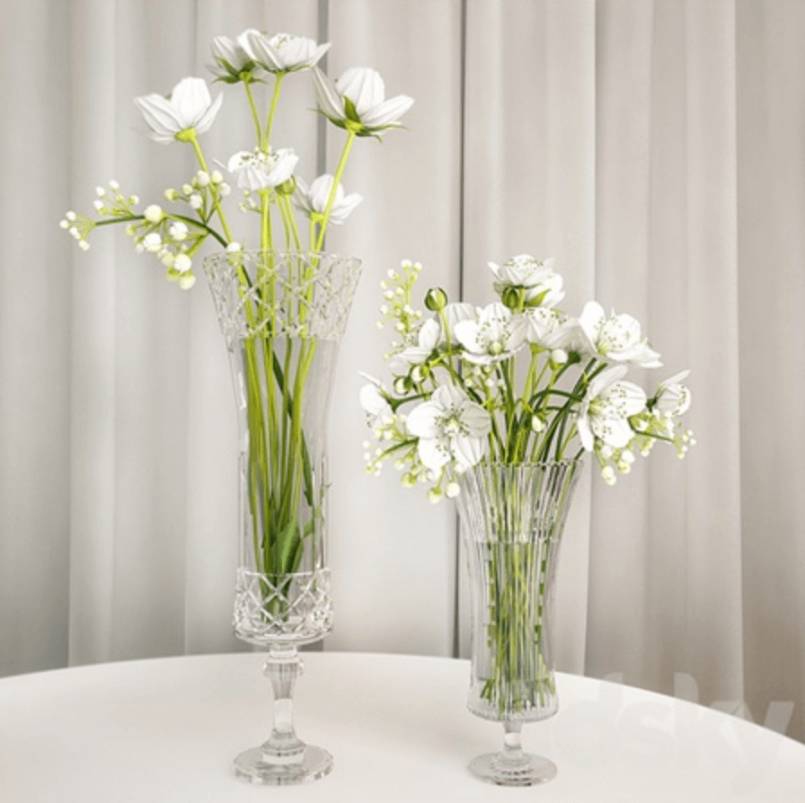 玻璃瓶中的白色花束3D模型（OBJ,FBX,MAX）