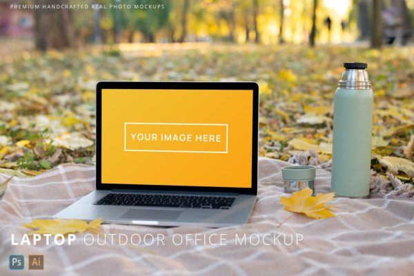 户外办公舒适秋季MacBook Pro模型(PSD,PDF)