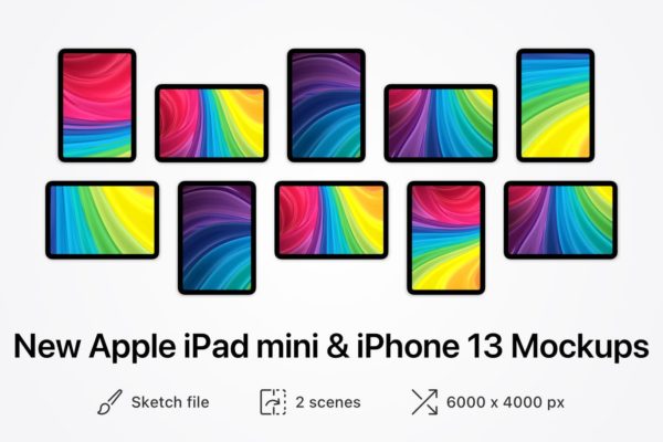 新款苹果iPad mini和iPhone 13模型(SKETCH)