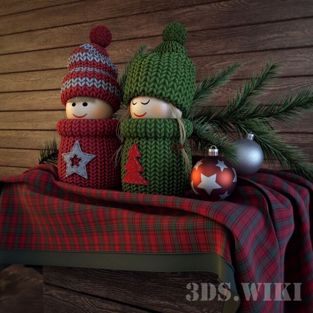 圣诞娃娃和其它装饰3D模型（OBJ,MAX）