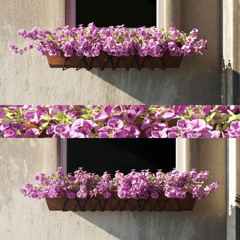 窗前的紫色花丛3D模型（OBJ,FBX,MAX）