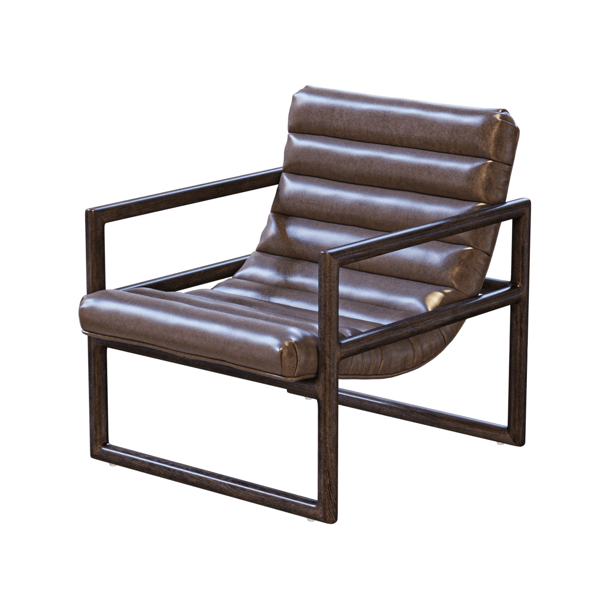 Herold Scoop Channel棕色皮革扶手椅3D模型（OBJ,FBX,MAX）