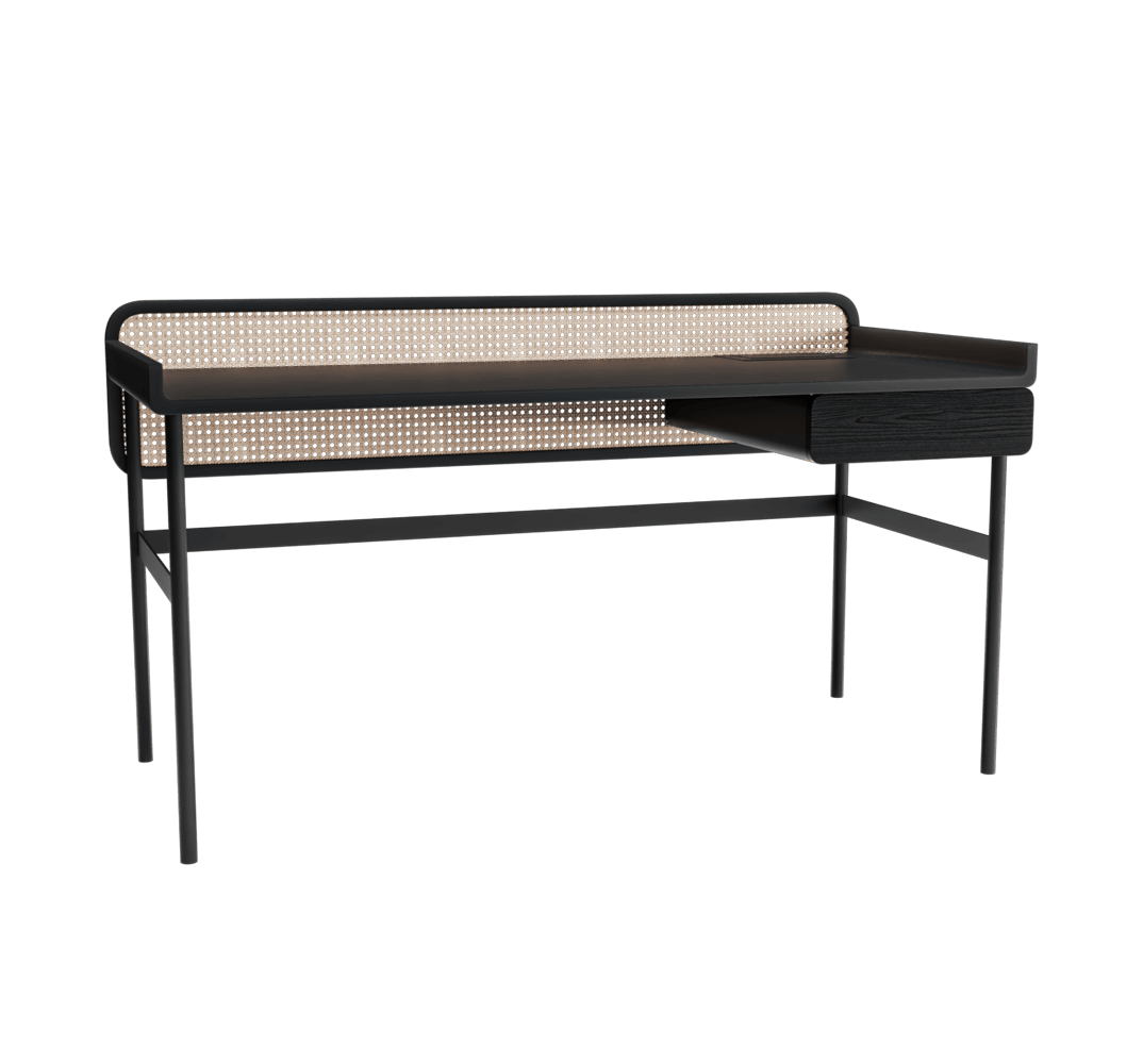 Carrara黑色金属框架写字桌3D模型（OBJ,FBX,MAX）